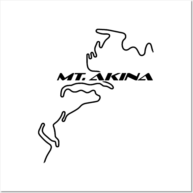 Mt. Akina Track Map (Black) Initial D Posters and Art Prints